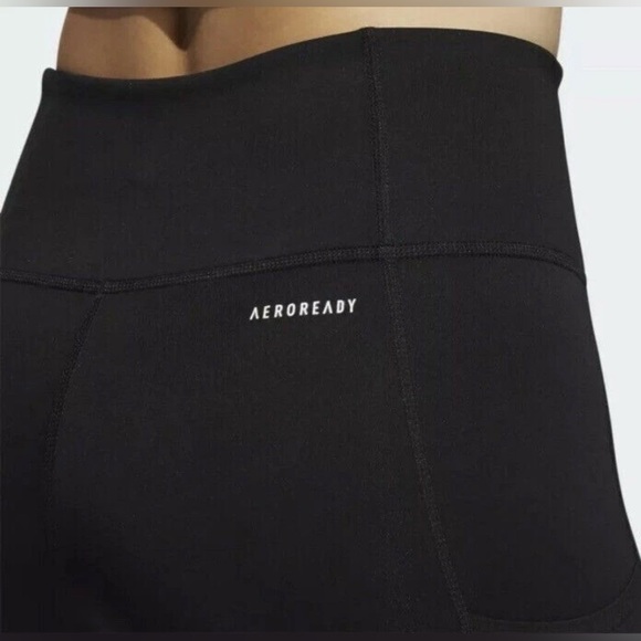 Adidas Aero Ready 7/8 3-Stripe Active Black High Waist Leggings size Small - Picture 2 of 14